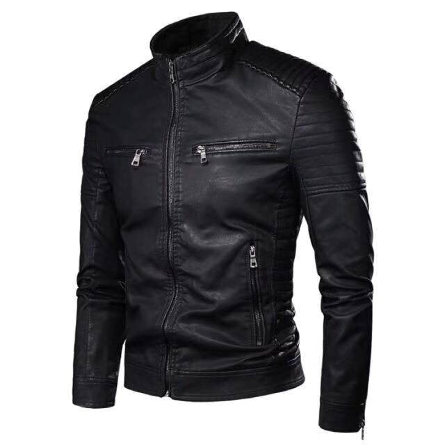 New Classic korean Men's Leather Jacket (2) Shopee Philippines