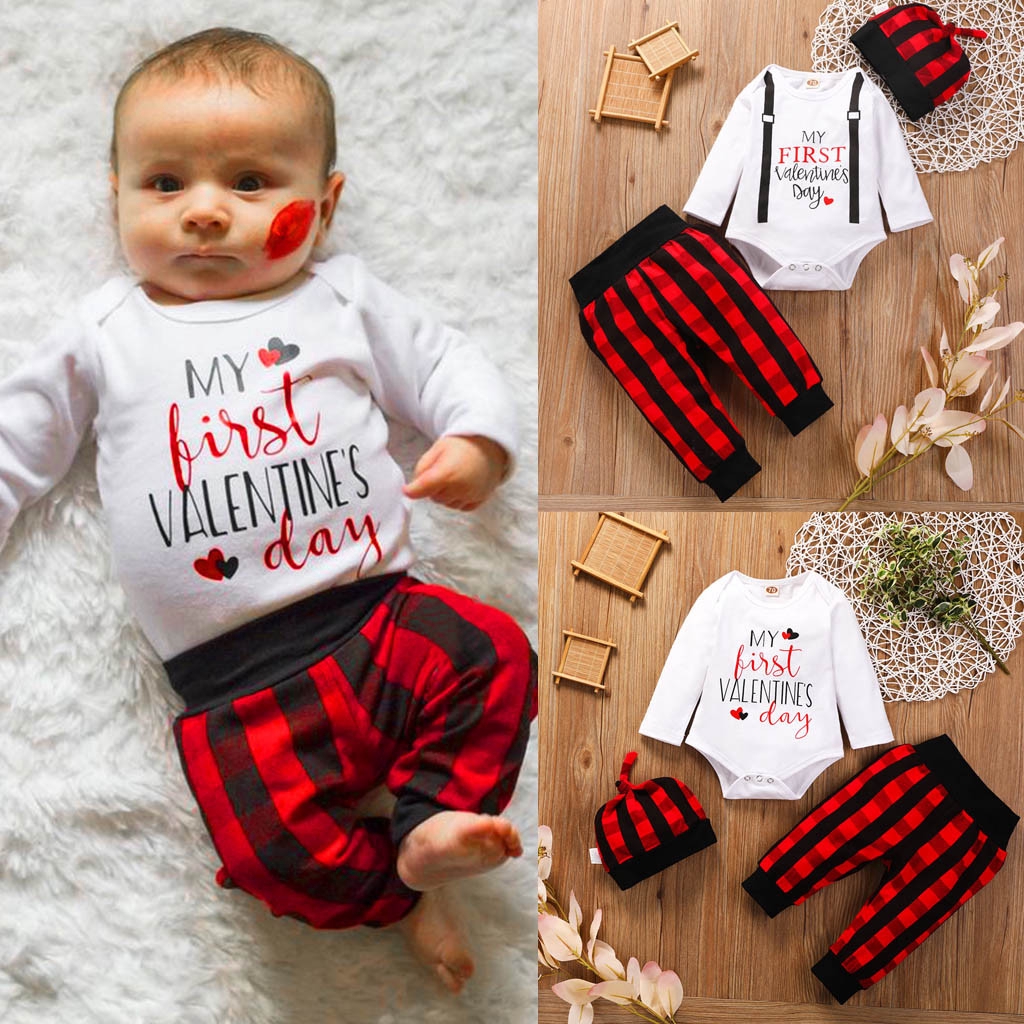 baby boy first valentine outfit