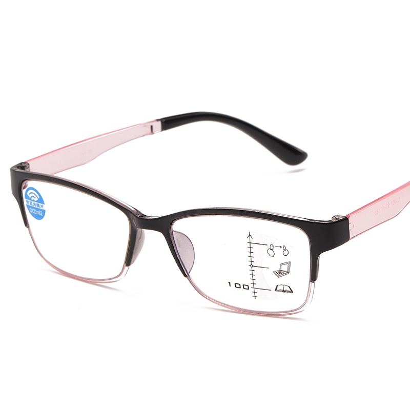 1704 Anti Blue Light Progressive Reading Glasses Multifocal See Far And Near Pc Frame For Men