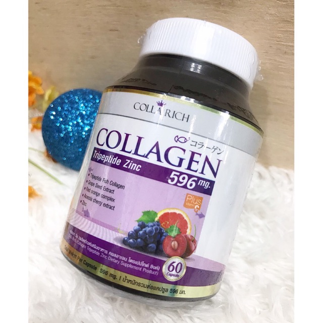 Colla Rich Collagen Tripeptide Zinc 596mg. 60 capsules of collagen