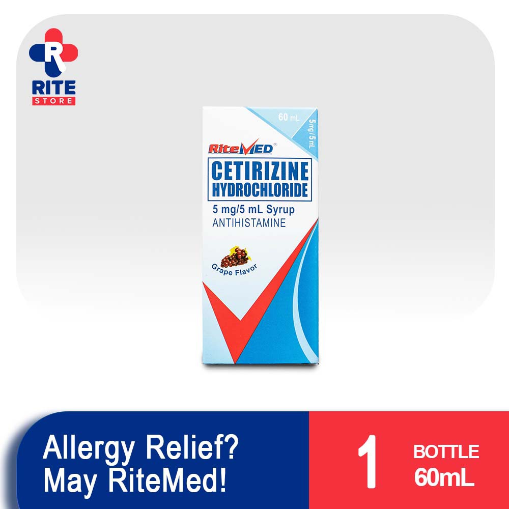 RiteMed Cetirizine 5Mg/5Ml Syrup 60 1 Bottle SS Ph Shopee Philippines