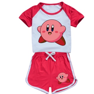 Kirby Girls Cartoon Printed T-shirt Fashion Hot Sale Casual Fashion Kids Shorts Home Wear Summer New Sports Set #6