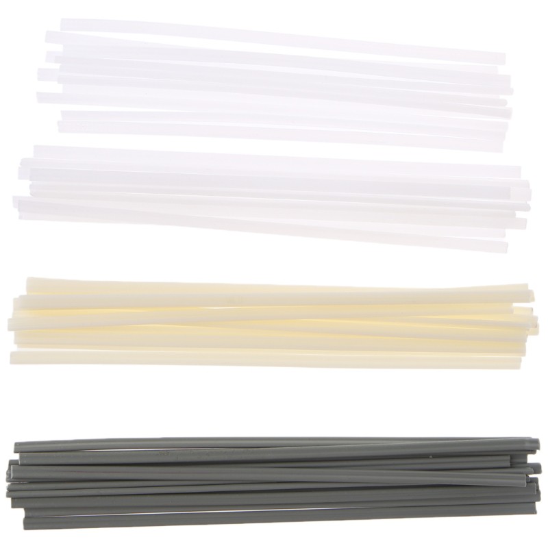 50pcs White PVC Plastic Welding Rods Flat Strips Plastic Welder Rods Electrode Polypropylene Welding Rod 