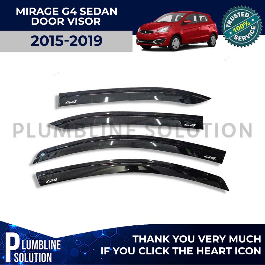 Window Door Visor for 2013 - 2020 Mitsubishi Mirage G4 Sedan Rain Guard ...