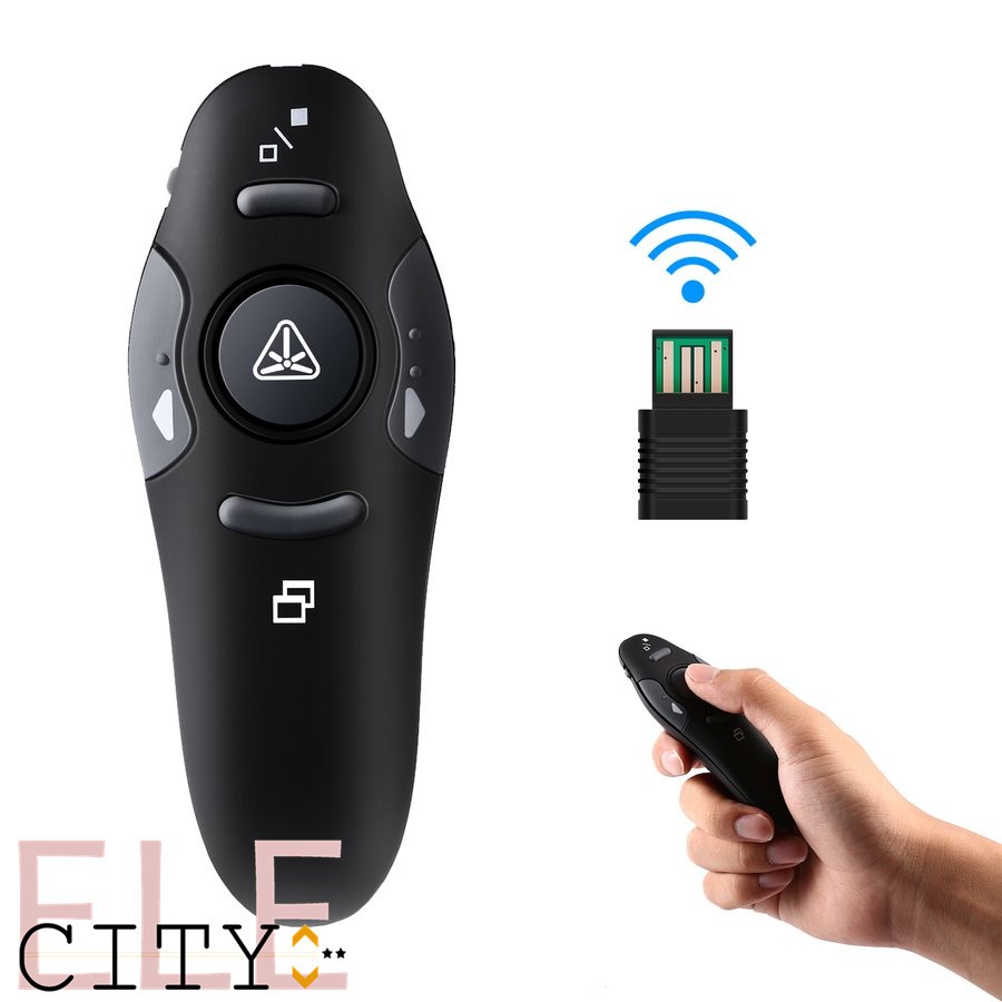 ELEPAWL Wireless USB Presenter Remote Controller RF 2.4GHz Laser Pointer Pen PowerPoint PPT Clicker 