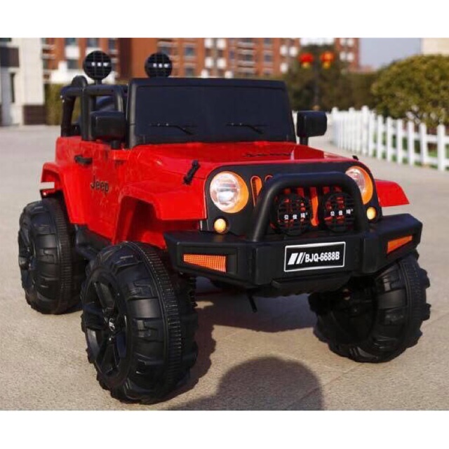 Red Mini Jeep Rechargeable Ride On Car with Plastic Tires | Shopee ...