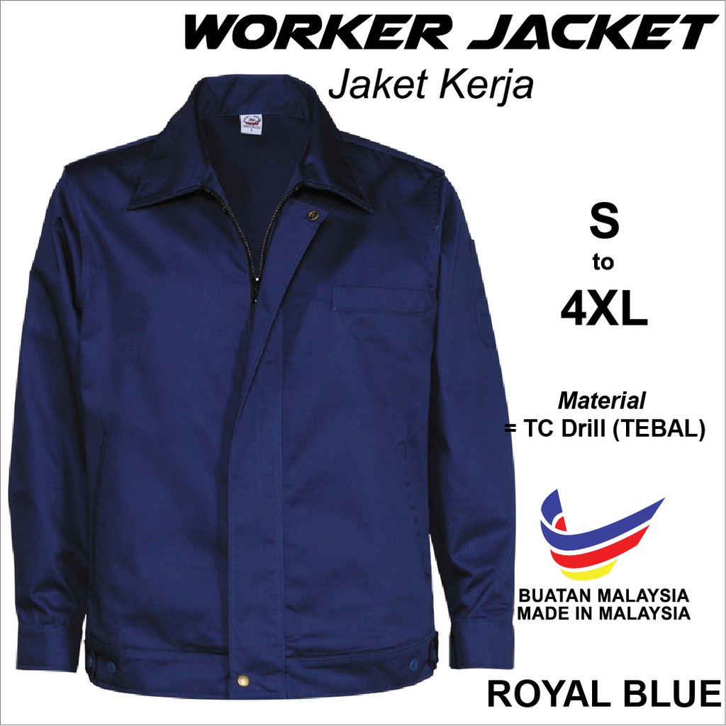 Royal Blue Worker Jacket Royal Blue Technical Work Jacket Shopee