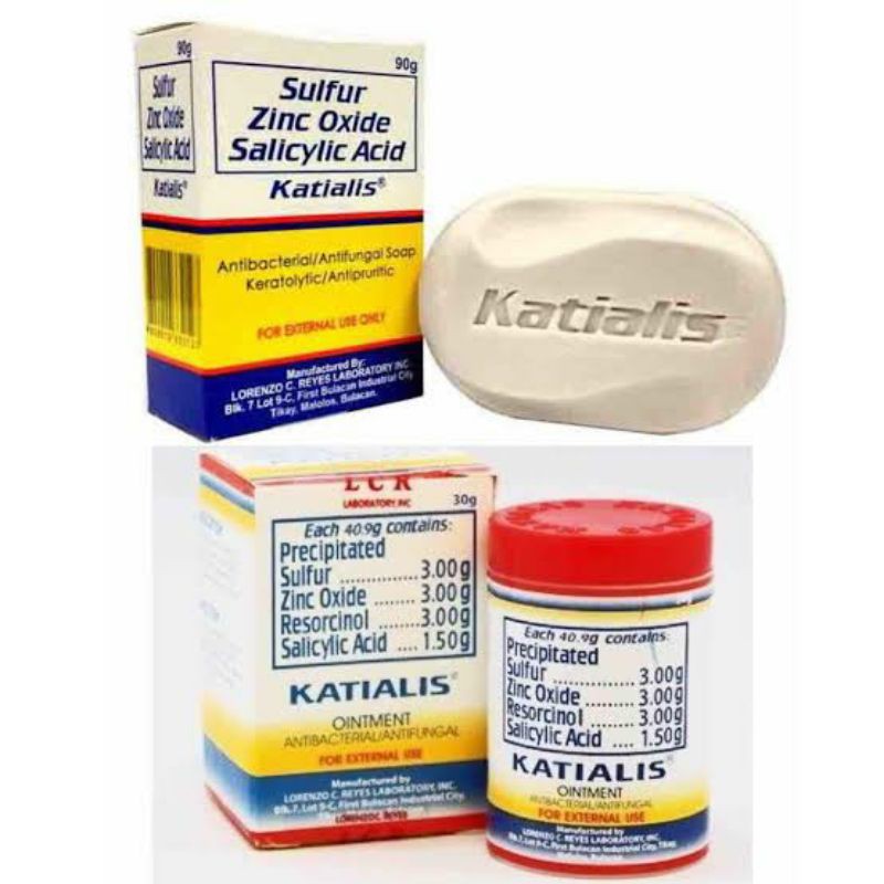 Sulfur Zinc Oxide Salicylic Acid Katialis Soap 90g/ Ointment 30g Combo