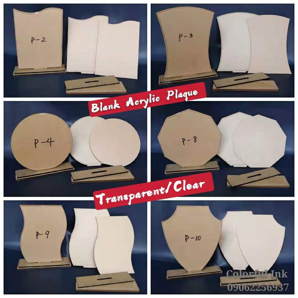 (transparent)Blank Acrylic Plaque size 7inch Recognition Award Souvenir Shopee Philippines