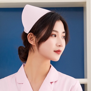 Nurse cap white thickened pink nurse cap thin section intern female nurse dovetail hat large size #5