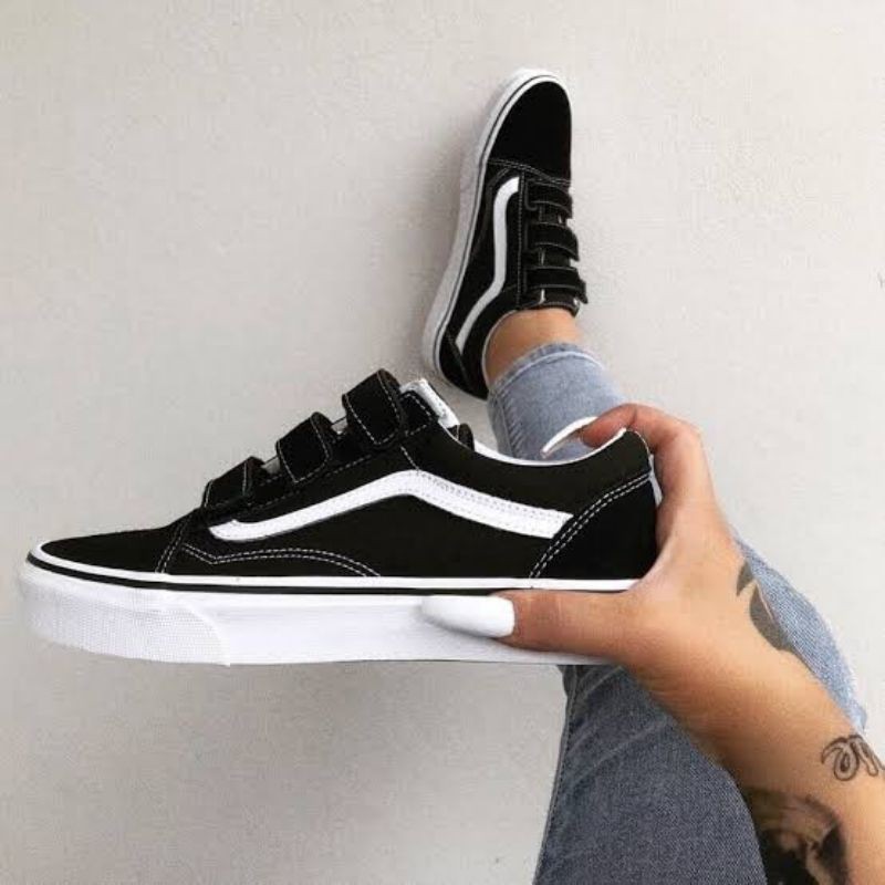 gray velcro vans