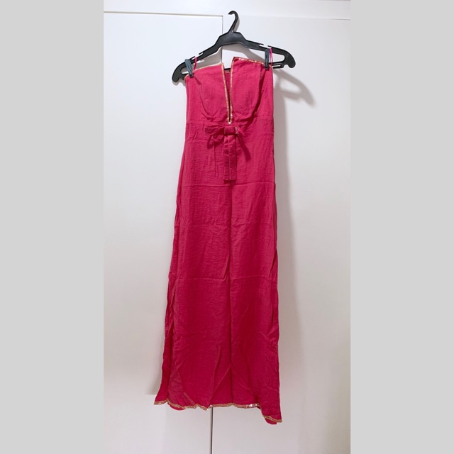 fuchsia pink long gown