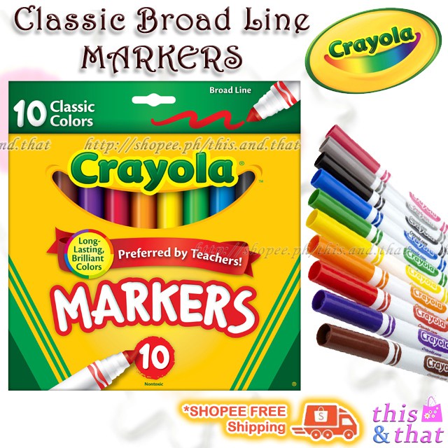 Crayola Broad Line Classic Markers Shopee Philippines