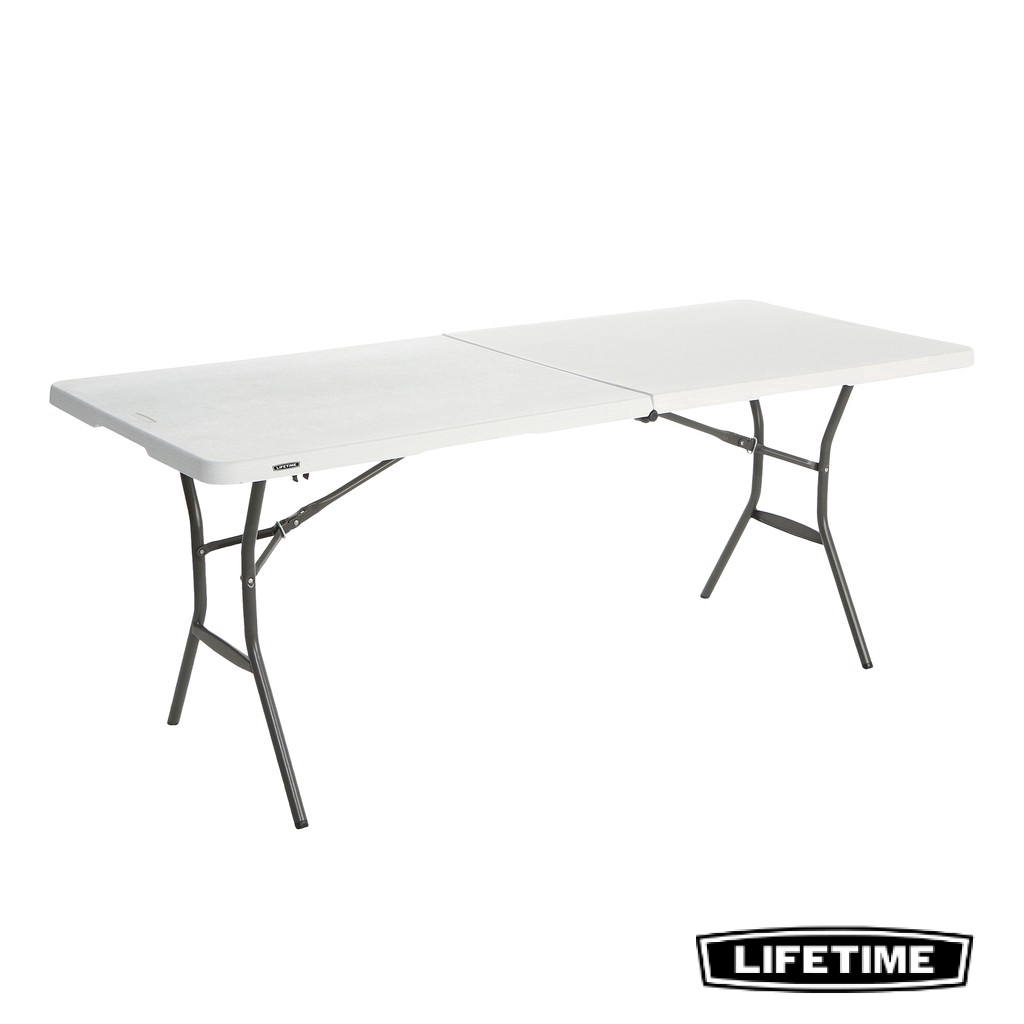 Lifetime 6 FT Fold In Half Table White Shopee Philippines   33ddd29a2f041893873ae3fb996ede7c