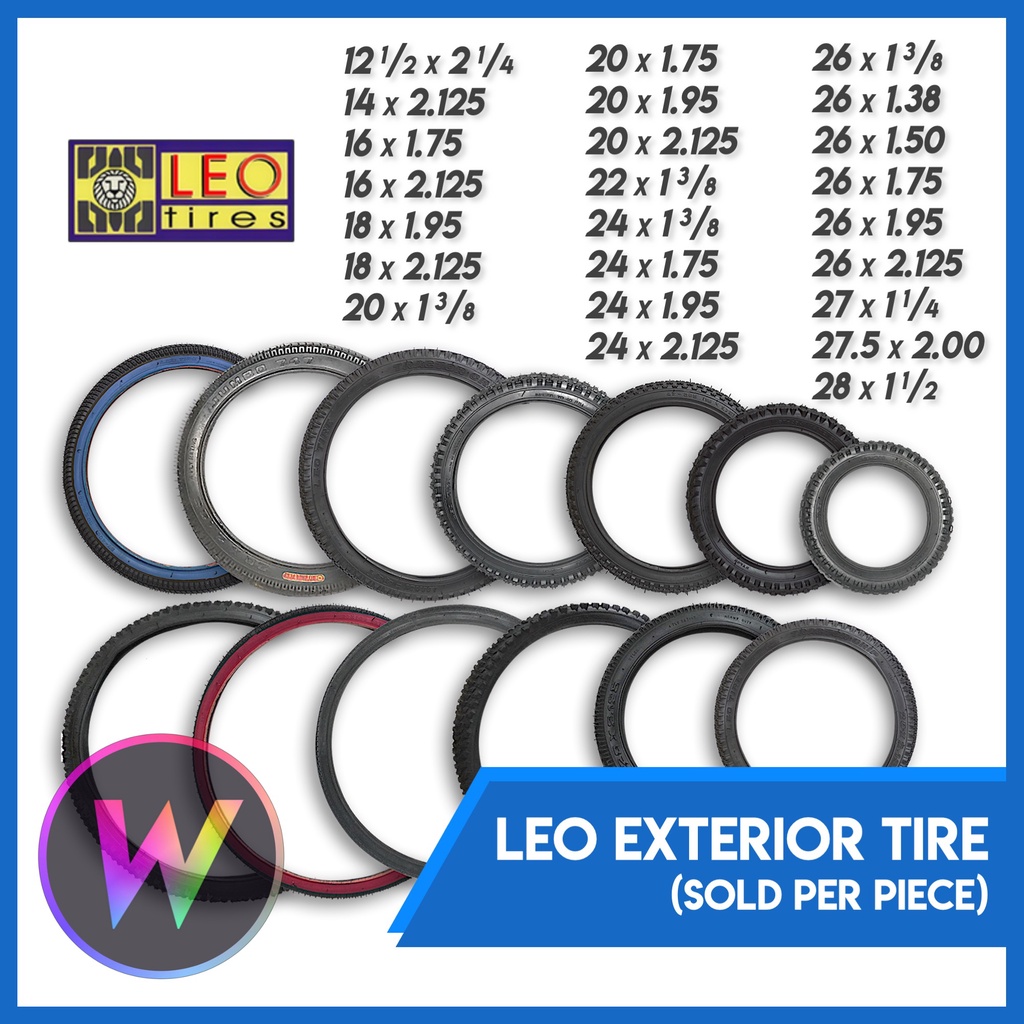 Leo Exterior Tire For Bike/Bicycle (28, 27.5, 27, 26, 24, 22, 20, 18