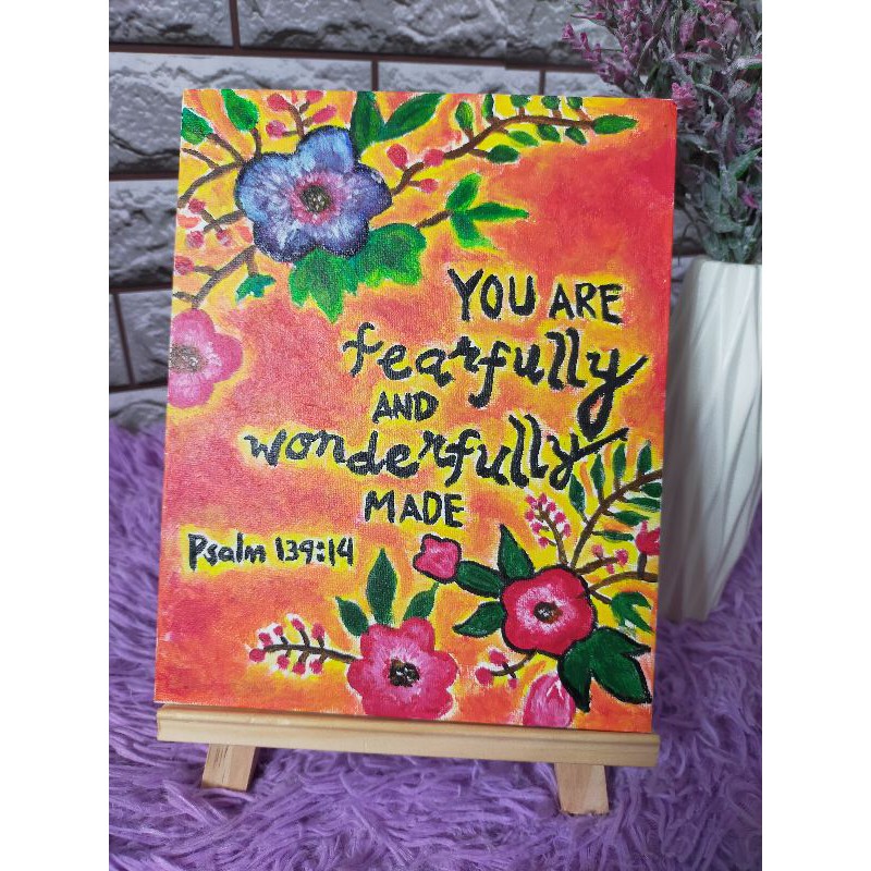 Table Art Decor/ Acrylic Painting on Canvas Panel Home Decor Bible