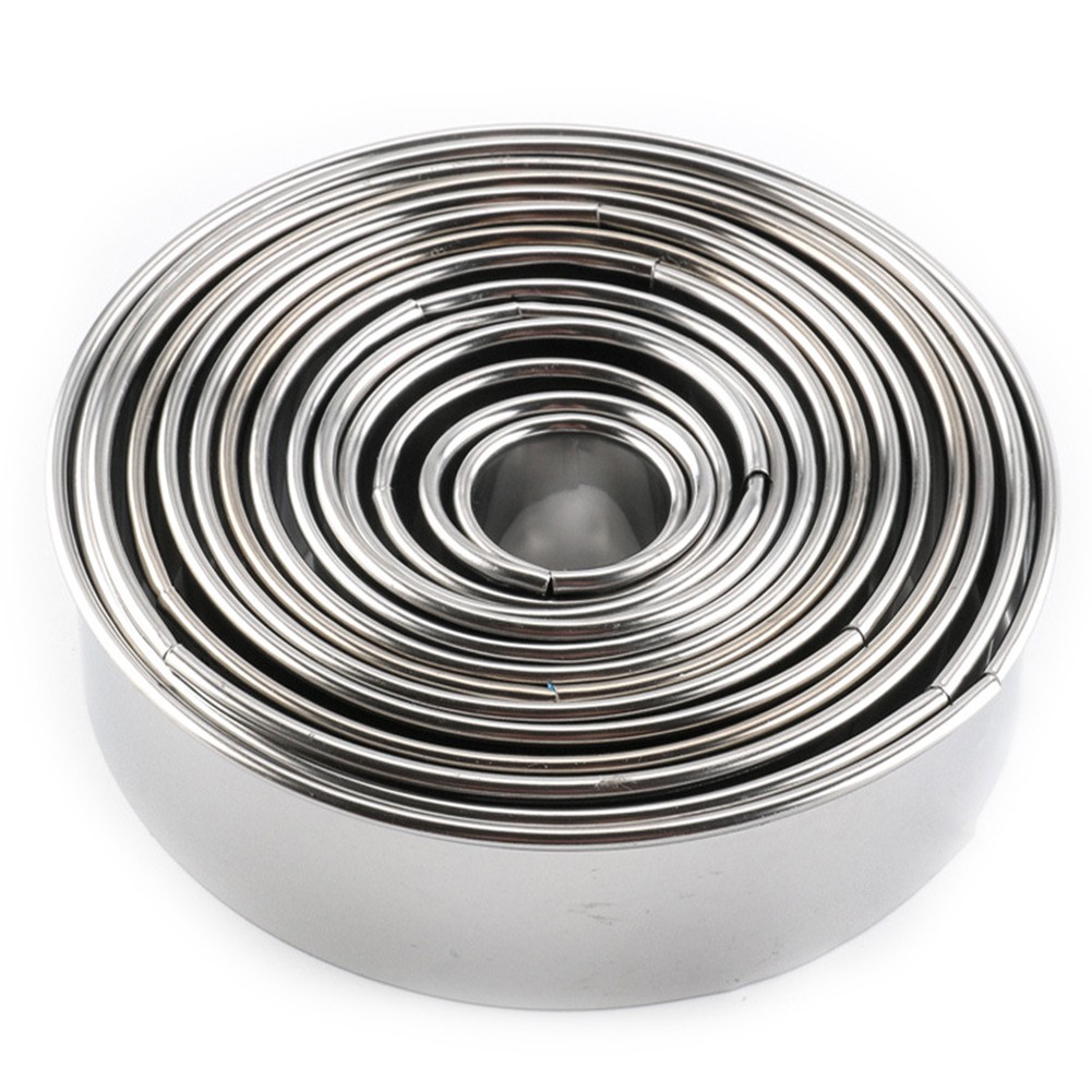 14 Pcs Pastry Mold Baking Circle Stainless Steel Cutter Round Diy Cake