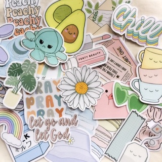 25 pcs pastel aesthetic minimalist kawaii sticker set journal stationary