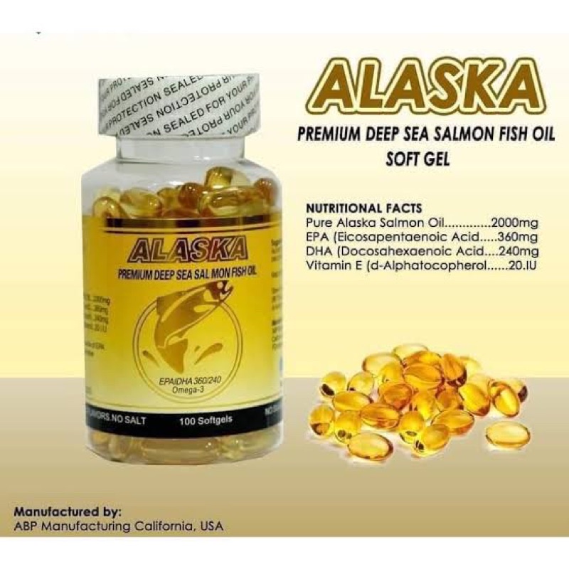 AUTHENTIC Alaska Premium Deep Sea Salmon Fish Oil with Omega3 Alaska