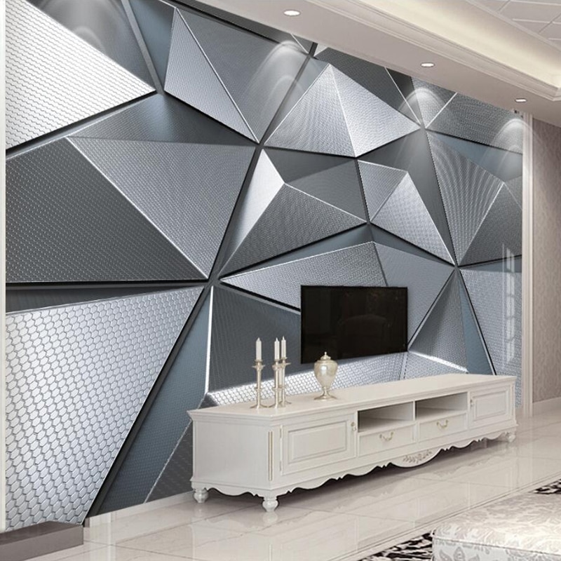 Custom Wallpaper Wall Murals 3D Abstract Geometric Pattern Modern Living  Room Bedroom TV Background | Shopee Philippines