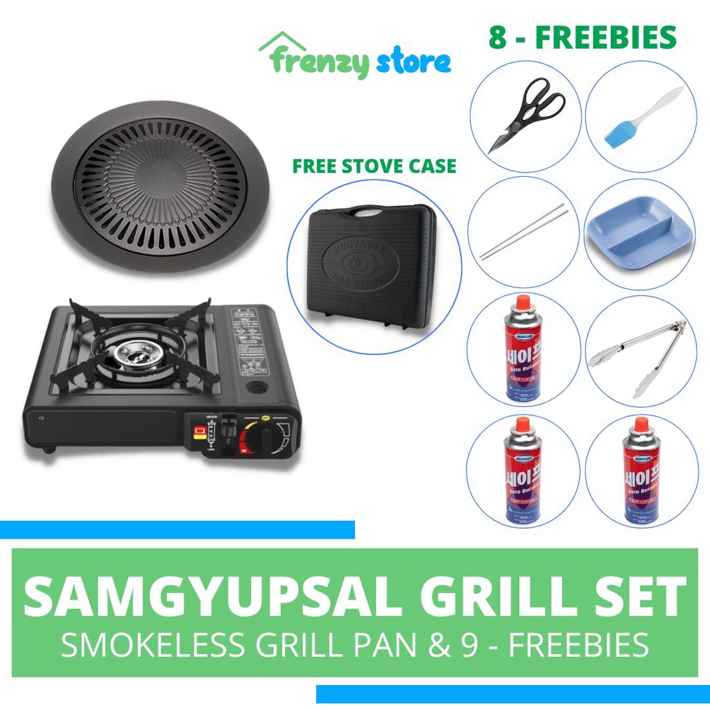 SAMGYUPSAL BBQ GRILL PAN AND SINGLE STOVE, SAMGYUPSAL GRILL PAN SET