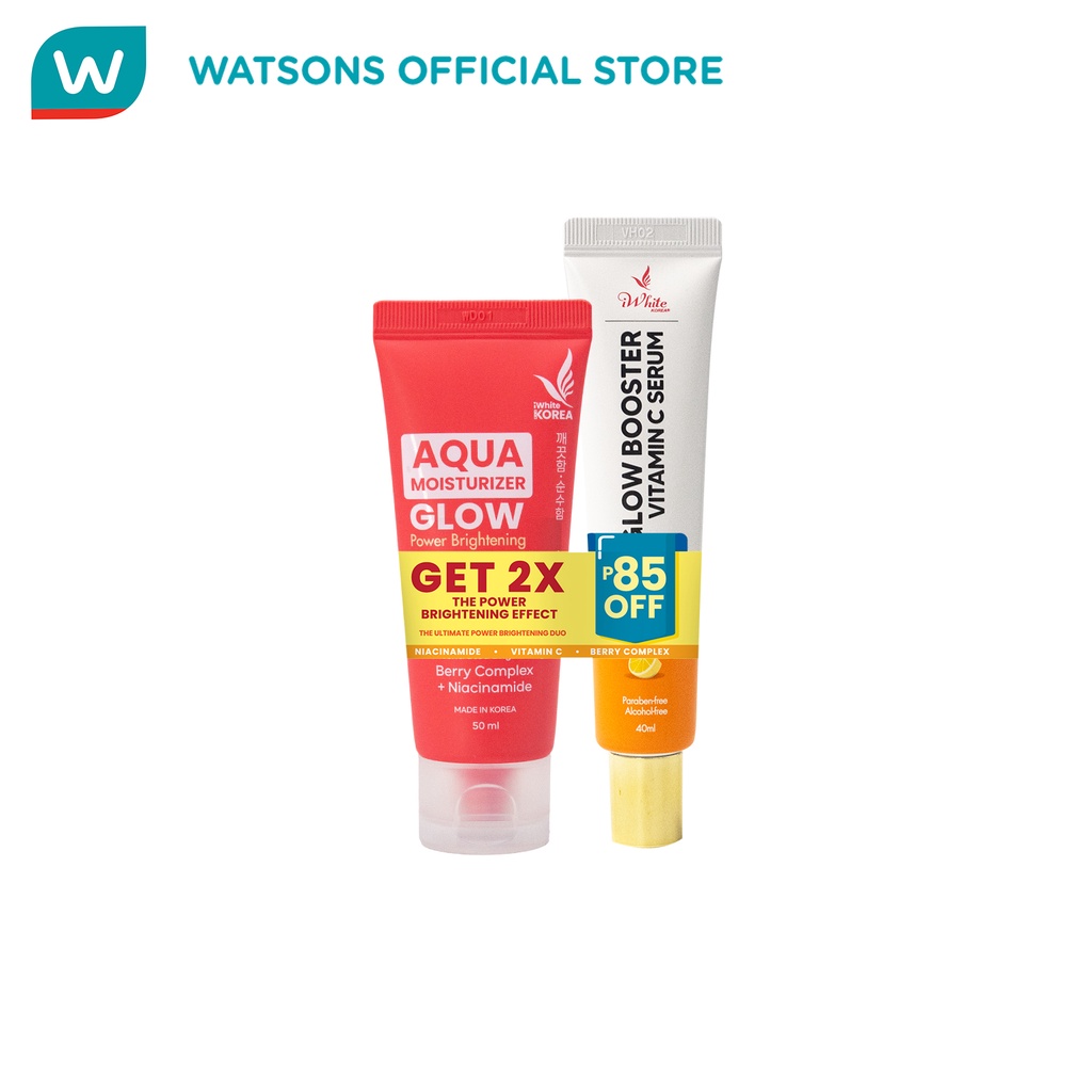 IWHITE KOREA Aqua Moisturizer Glow 50ml + Vitamin C Serum 40ml Shopee