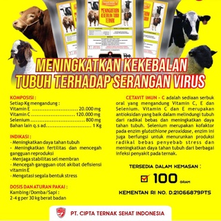 Imun Cetavit Vitamins - C Ruminansia PMK Animal Farm Animal Cow Sheep Increase Body Increase 100gr Vitamins #2