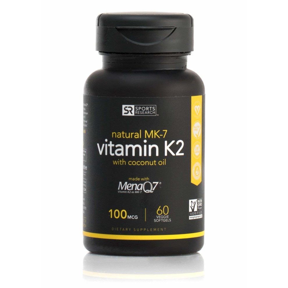 Sports Research Vitamin K2 as MK7 with Coconut Oil Made with MenaQ7
