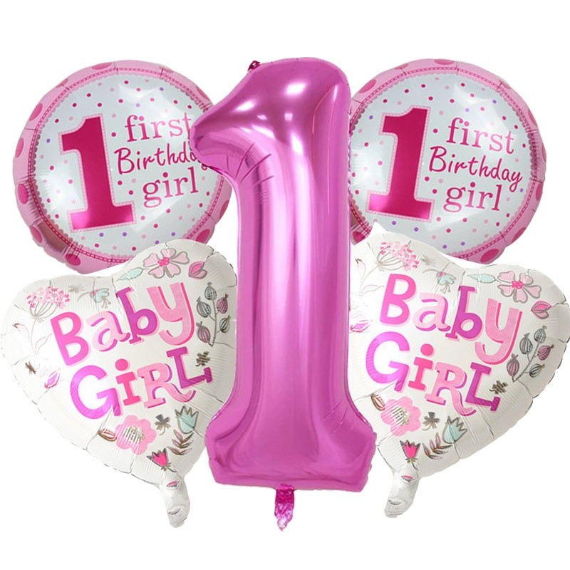 baby girl 1st birthday balloons