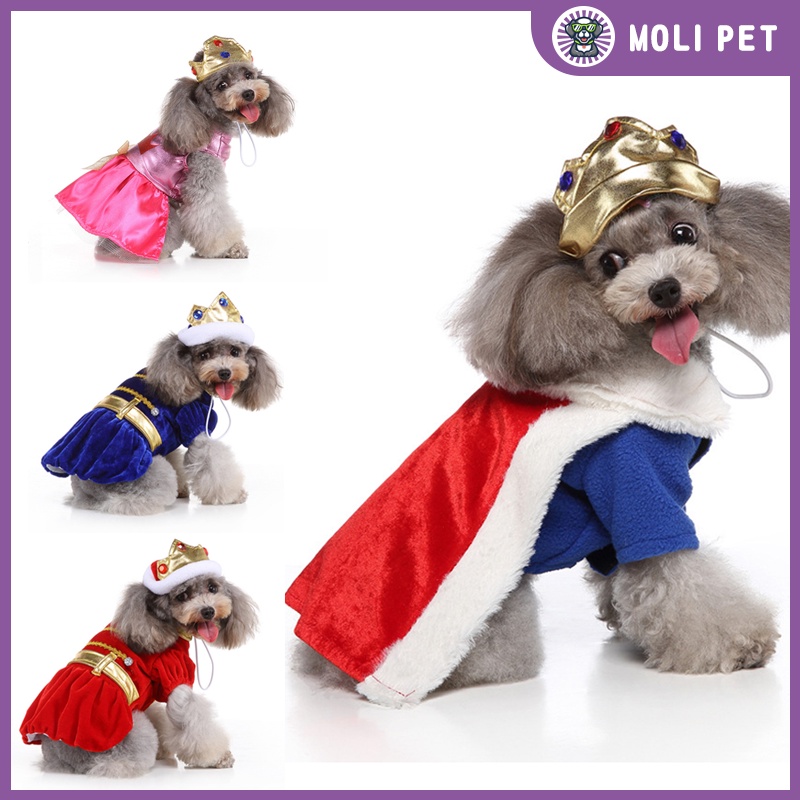 MOLI Dog Clothes Cosplay King Royal Family Halloween Christmas Pet ...