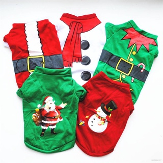 Christmas Pet Clothing Small Dog Clothes Cat Bichon Bomei Big Dog Summer Vest Thin Section Cotton