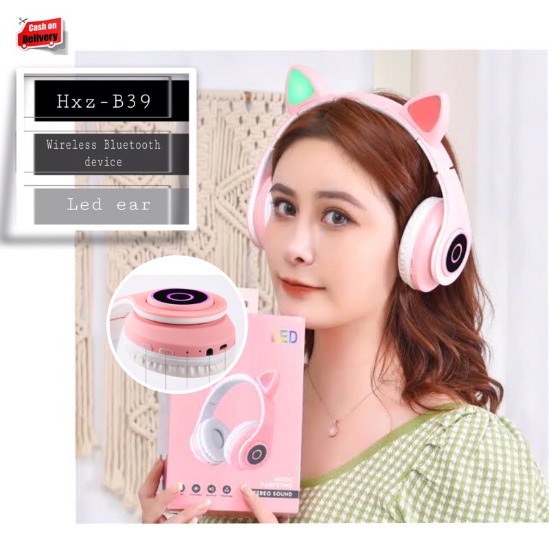 HxzB39 Wireless Cat Ear LED headphone Shopee Philippines