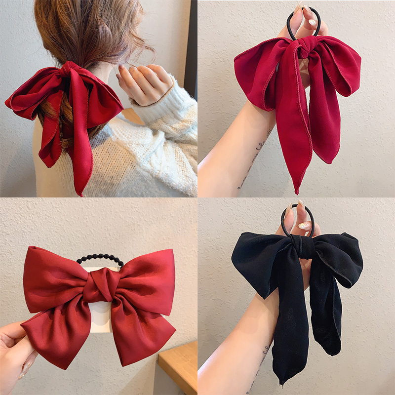 Korean Fashion Style Female Tie Head Bow Hair Band Hairpin Accessories ...