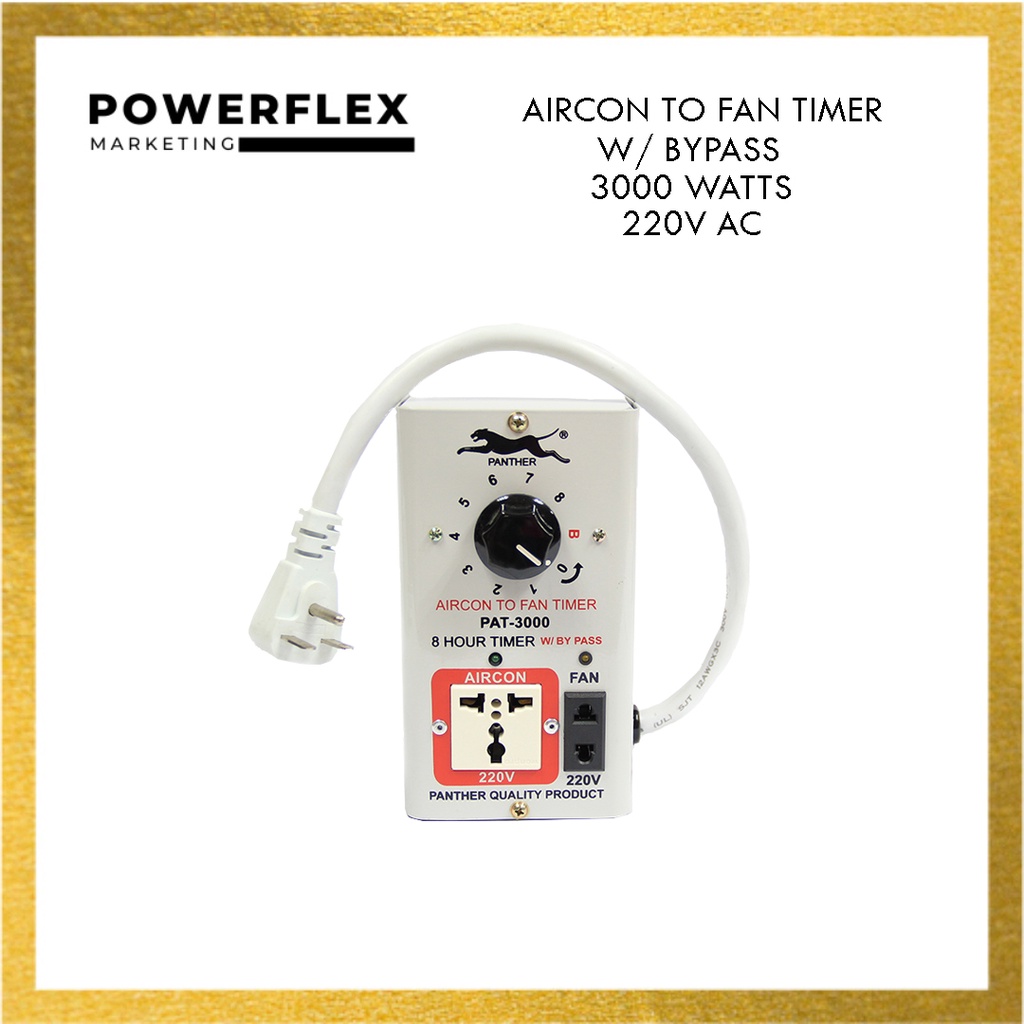 PAT 3000 Panther Aircon to Fan Timer w/ Bypass 3000 Watts 220V AC