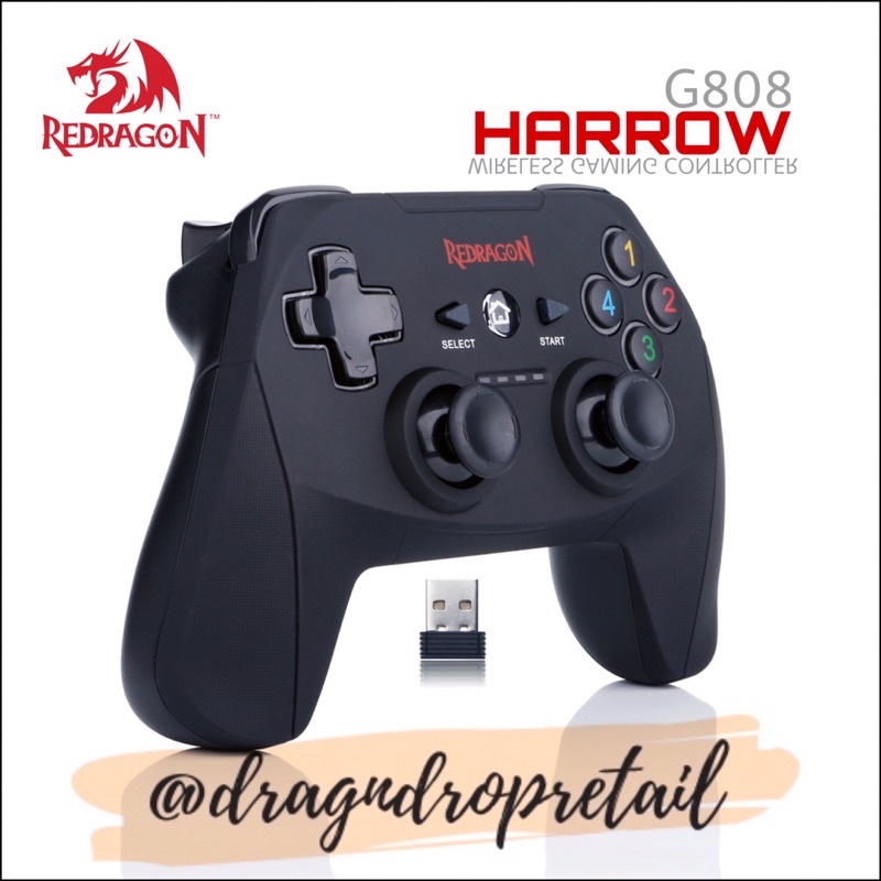 Redragon HARROW G808 Wireless Gamepad, PC Game Controller, Joystick ...