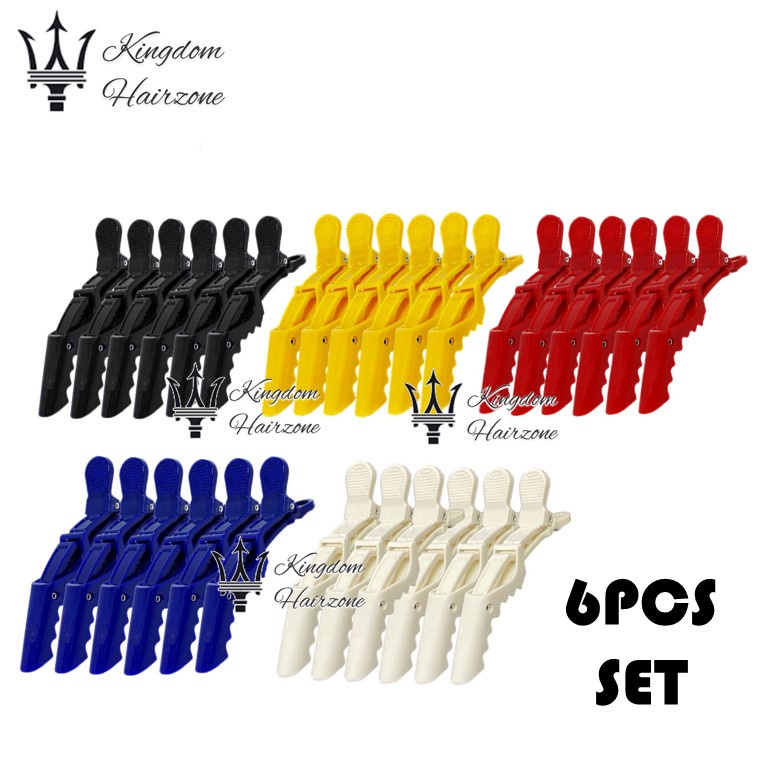 Croc Hair Sectioning Long Clips - 6pcs