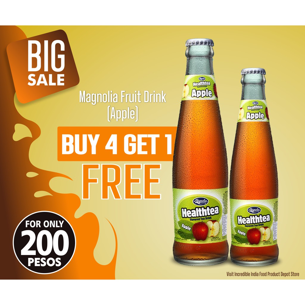 Magnolia Fruit Drink Apple (HealthTea) Buy 4 Get 1 Free Shopee