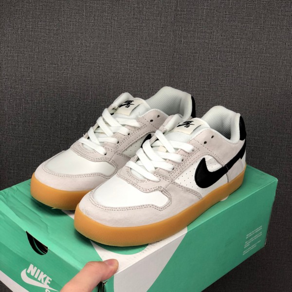 nike sb delta force white & navy skate shoes