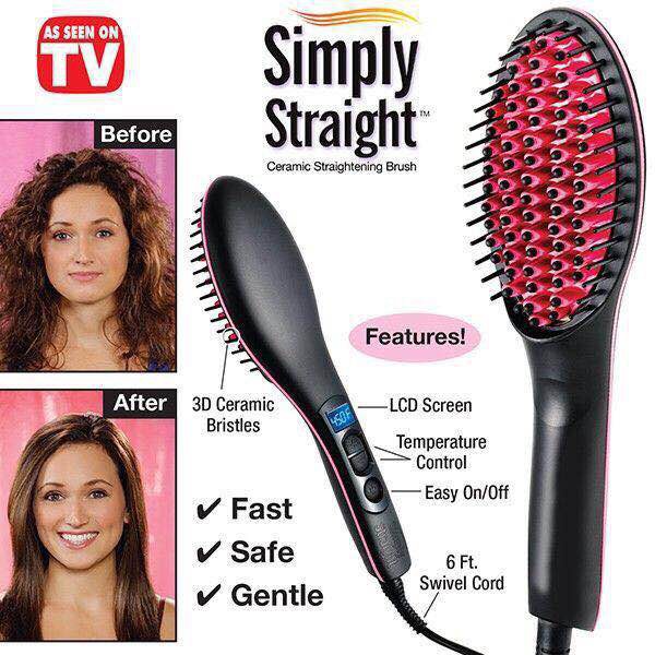 Effective Fast Straight Ceramic Brush Hair Straightener | Shopee Philippines