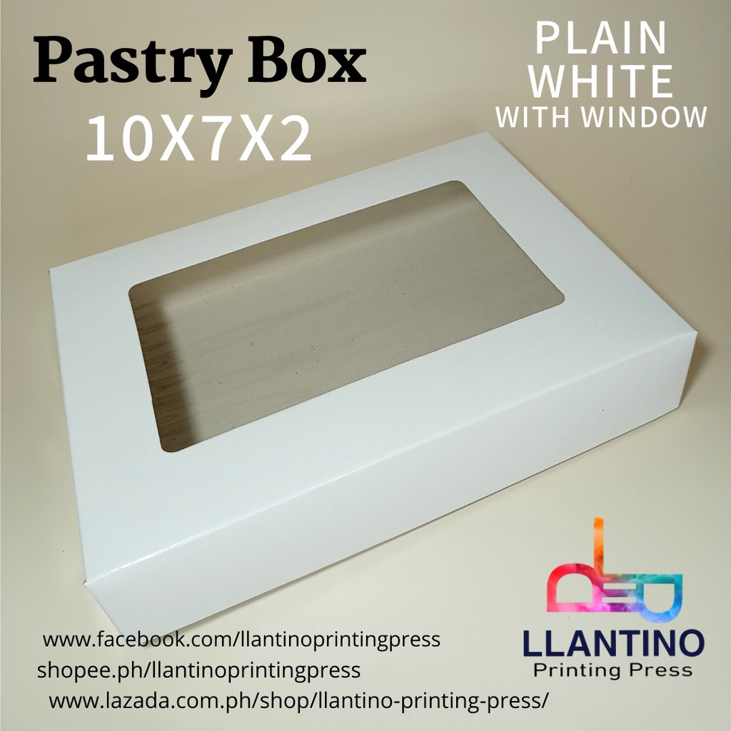 20 pcs Pastry Box 10x7x2 Plain White Shopee Philippines