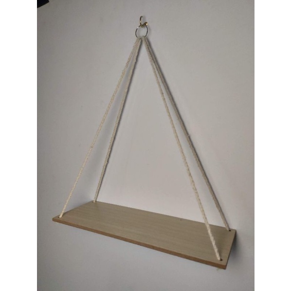 wooden plank with rope (floating shelves, hangin rack) | Shopee Philippines