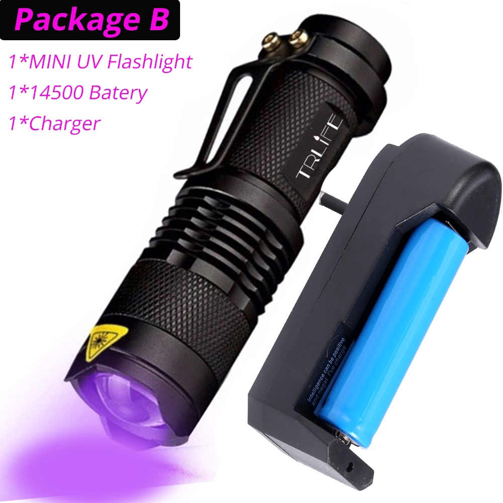800 Lumens/4 Light Modes/Adjustable Focus/Waterproof,395nm Ultraviolet Blacklight for Dog/Cat Urine 2 in 1 UV Torch Black Light/LED Tactical Flashlight Dry Stains Scorpion with 3 AAA Batteries 