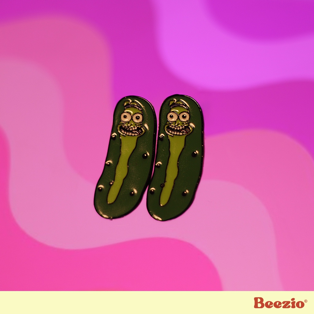 Pickle Rick Rick and Morty Inspired Stud Earrings Beezio Shopee