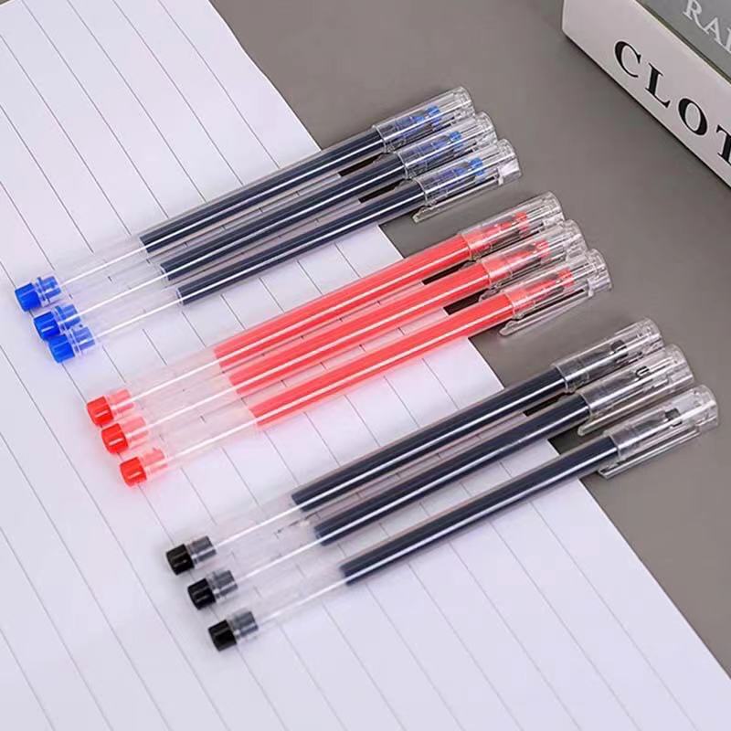 Simple and transparent 0.5mm gel pen, large-capacity black ink pen ...