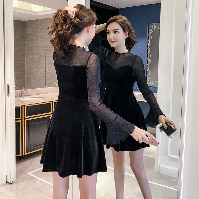 womens black long sleeve dress