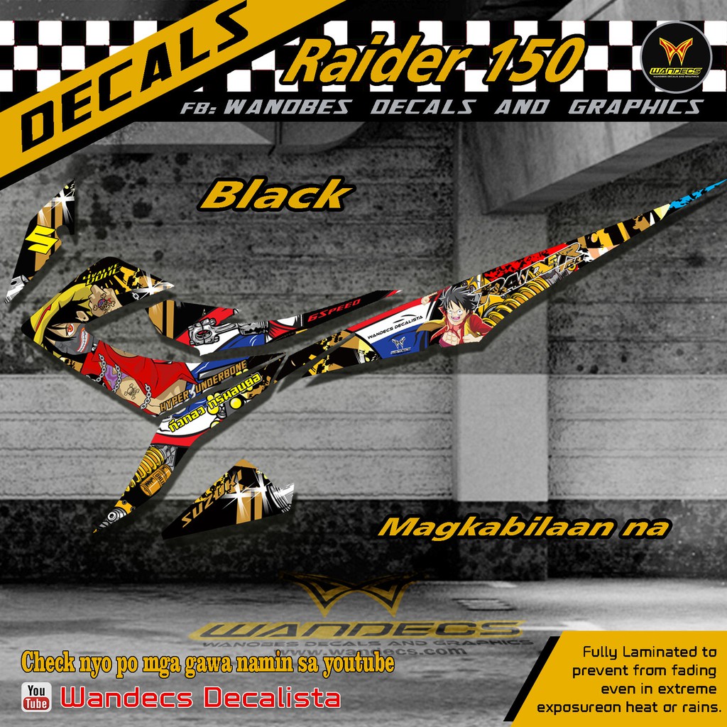 Raider 150 Motorcycle Decals 1 Piece Shopee Philippines