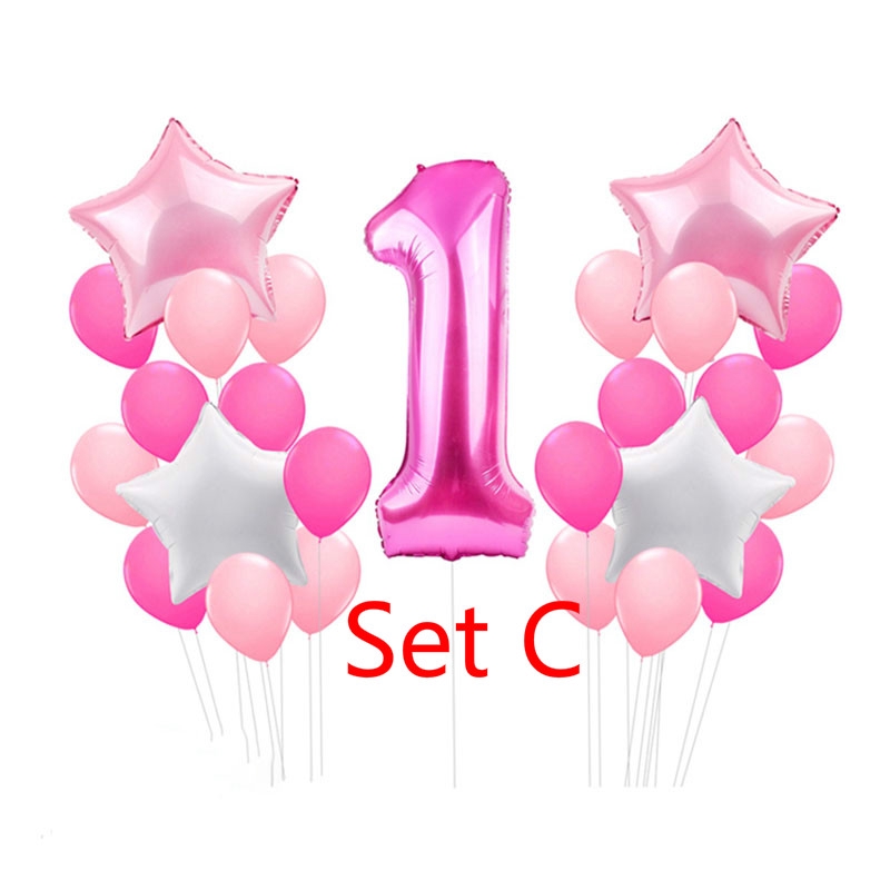 1st birthday balloons girl