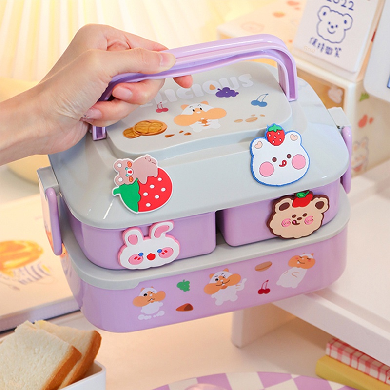 E MEIJIA Bento Box Thermal Lunch Box Snack Box For Kids Burger Lunch