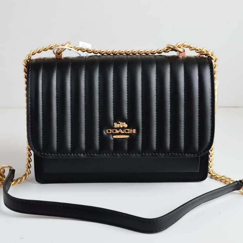 KLARE CROSSBODY WITH LINEAR QUILTING (COACH 2561) IM/BLACK Shopee