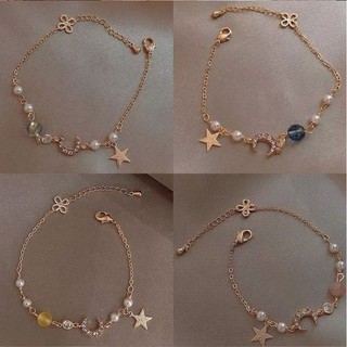 Korean Bracelet gelang Hot Sale Crystal Flower Bracelet Star Bracelet Women's Birthday Gift S